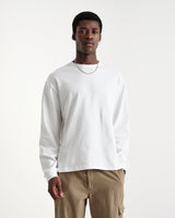 Hayden LS T Shirt White With Tonal W