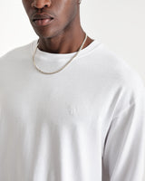 Hayden LS T Shirt White With Tonal W