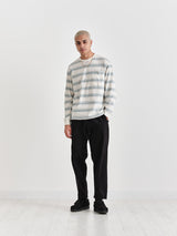Hayden Long Sleeve T Shirt Ecru / Blue Stripe