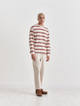 Hayden Long Sleeve T Shirt Pink / Rust Stripe