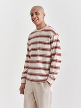 Hayden Long Sleeve T Shirt Pink / Rust Stripe