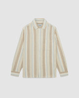 Oz Shirt Navy/Mustard Crinkle Stripe