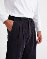 Pleat Trouser Navy Cord