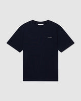 Dean T Shirt Textured Navy Script
