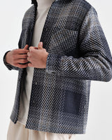 Whiting Overshirt Navy/Grey Ombre Giant Windowpane