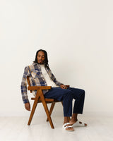 Whiting Overshirt Navy/Yellow Spear Check