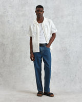 Didcot - Ecru Floral Embroidered Short-Sleeve Shirt