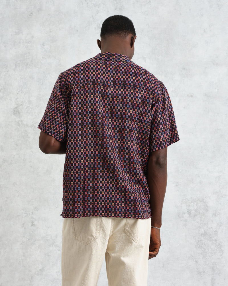 Didcot - Navy And Multicolour Geometric Short-Sleeve Shirt
