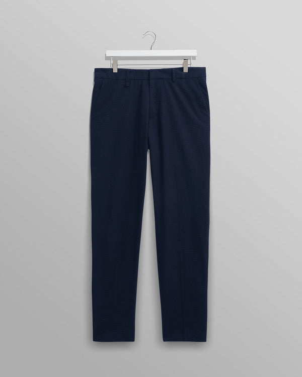 Alp Trousers Navy Seersucker