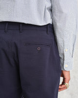 Alp Trousers Navy Seersucker