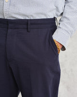 Alp Trousers Navy Seersucker