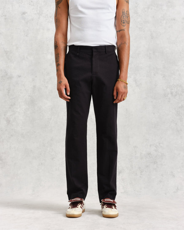 Alp Trousers Black Seersucker