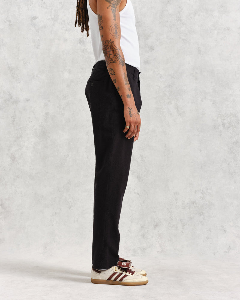 Alp Trousers Black Seersucker