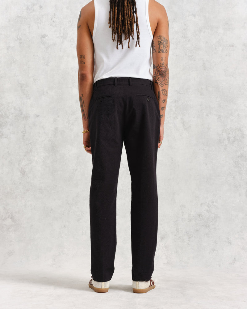 Alp Trousers Black Seersucker