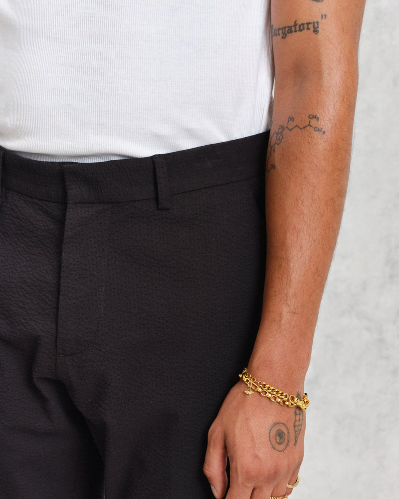Alp Trousers Black Seersucker