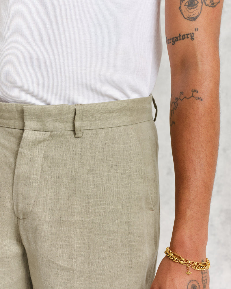 Alp Trousers Pale Green Linen
