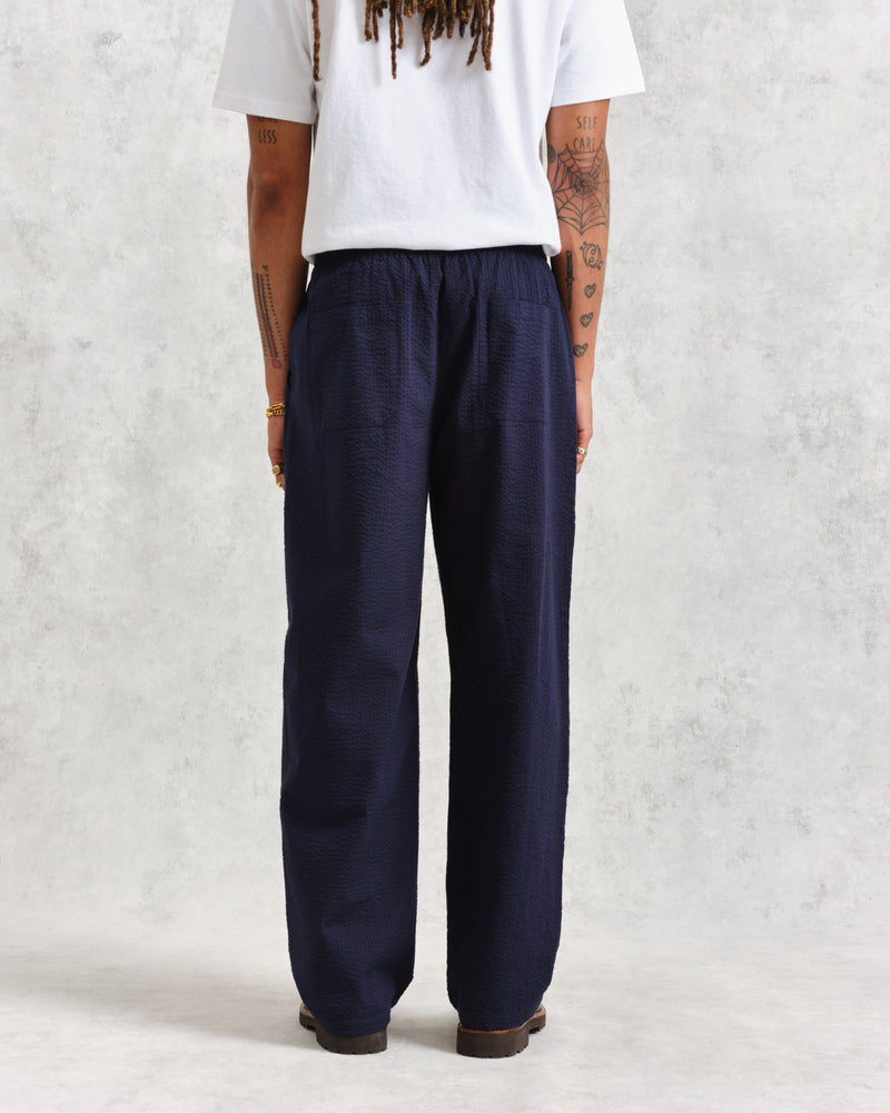 Campbell Trousers Navy Seersucker