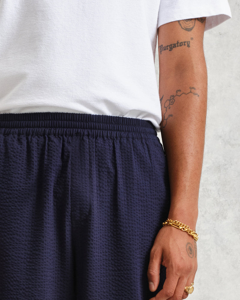 Campbell Trousers Navy Seersucker