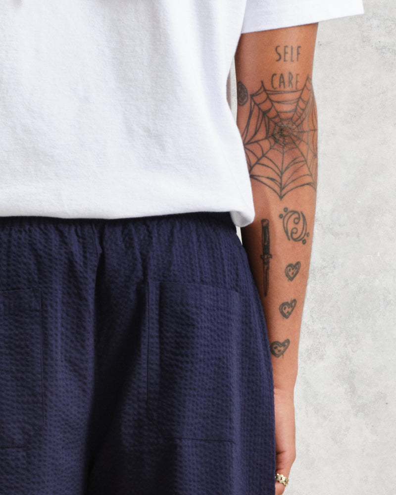 Campbell Trousers Navy Seersucker