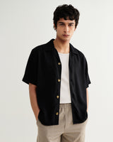 Curzon - Black Lyocell Twill Short-Sleeve Shirt