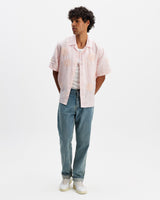Didcot - Pink Flower Embroidered Short-Sleeve Shirt