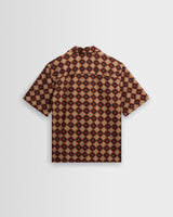 Didcot - Rust Tile Print Seersucker Short-Sleeve Shirt
