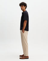 Hill - Black Slub Organic Cotton Henley T-Shirt