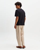 Hill - Black Slub Organic Cotton Henley T-Shirt