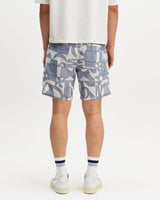 Kurt - Ecru And Blue Geometric Embroidered Shorts