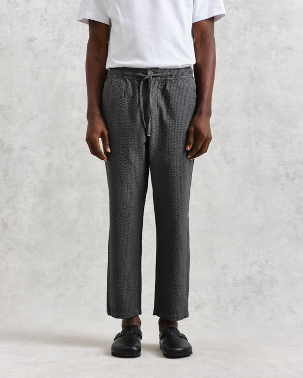 Kurt Trousers Charcoal Seersucker