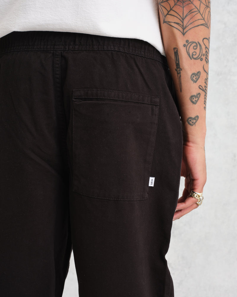 Kurt Trousers Black Twill Longer Leg