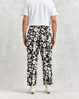 Kurt Trousers Navy/Ecru Spin Jacquard