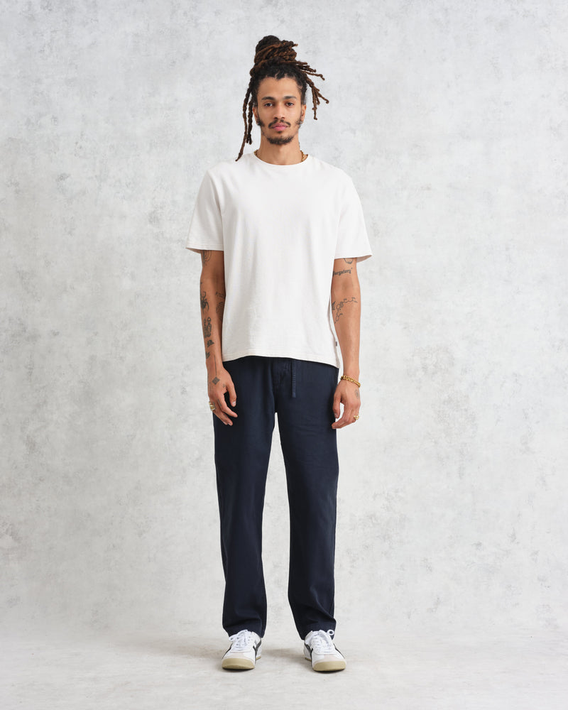 Kurt - Navy Longer Leg Organic Cotton Trousers