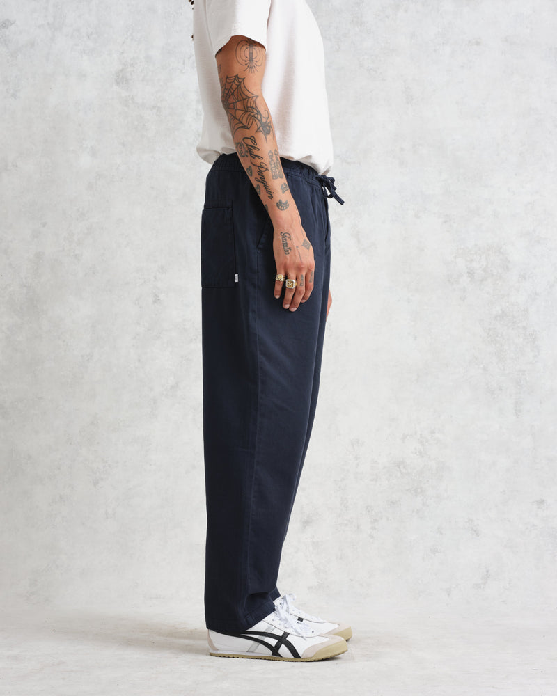 Kurt - Navy Longer Leg Organic Cotton Trousers