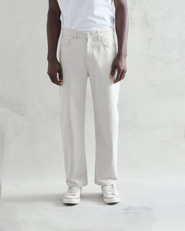 Loose Fit Jeans Ecru Denim