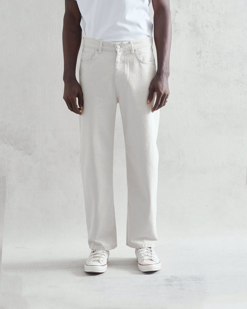 Loose Fit Jeans Ecru Denim