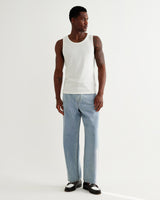 Montague - White Ribbed Organic Cotton Vest