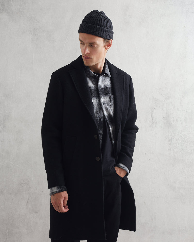 Sasso Coat Black Wool