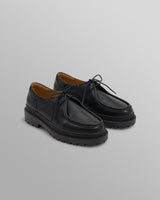 S.T. Valentin - Black Italian Leather Chunky Sole Deck Shoes