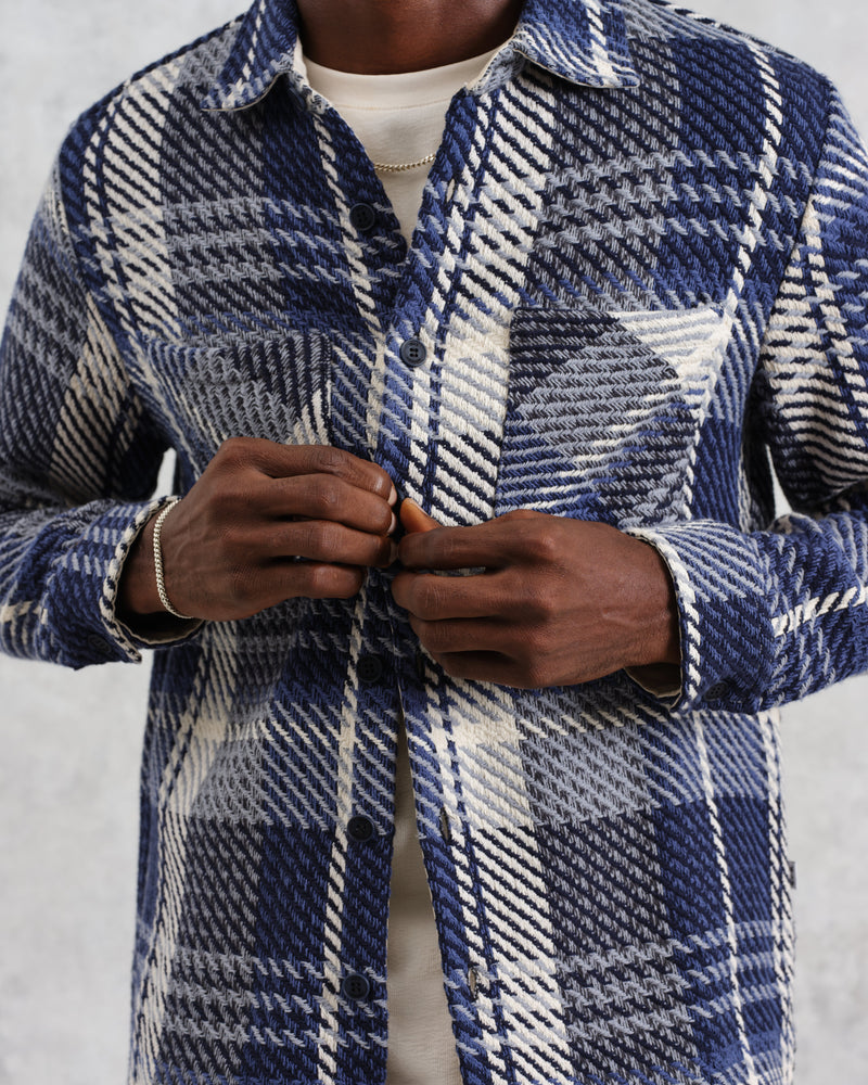 Whiting - Navy Spear Check Overshirt