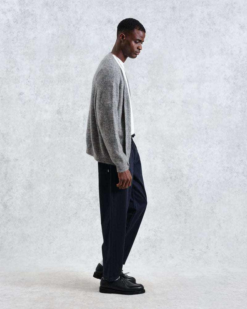 wax london Alban - Grey Marl Mohair Blend Cardigan