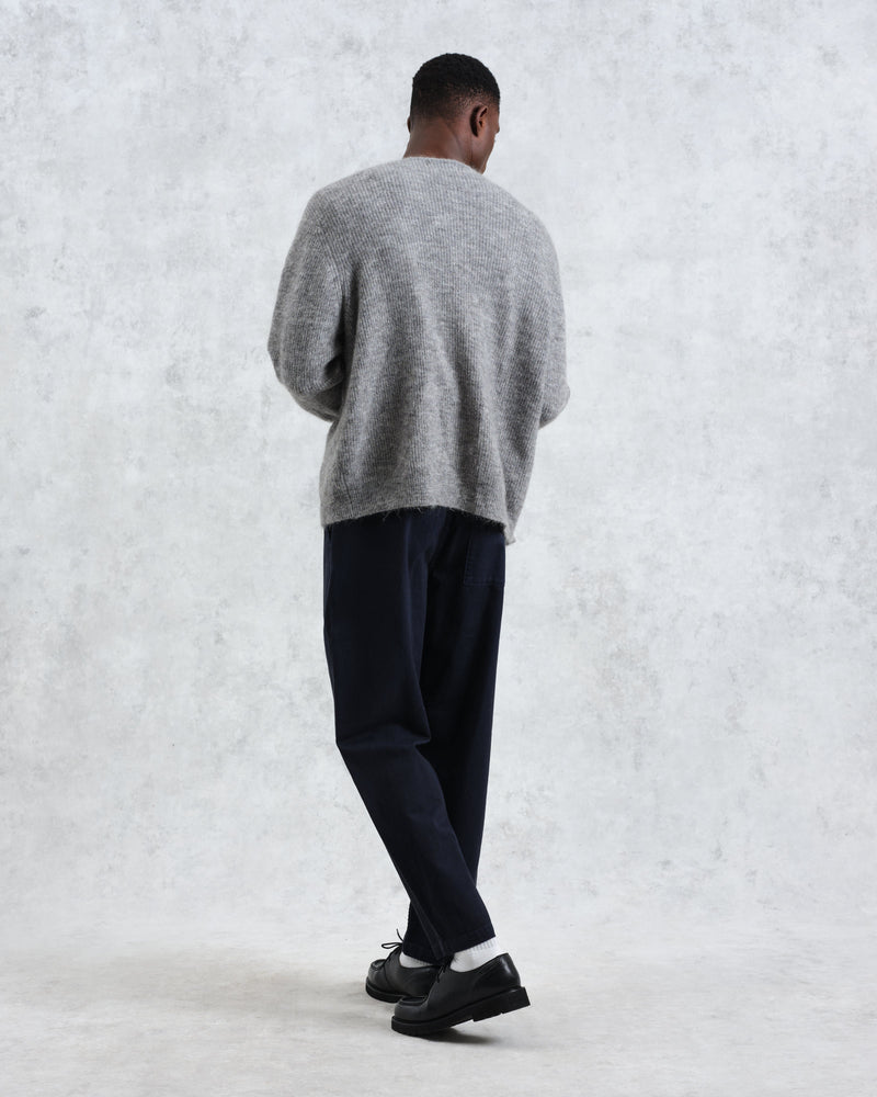 wax london Alban - Grey Marl Mohair Blend Cardigan