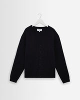 wax london men's Alban - Navy And Black Floral Jacquard Cardigan