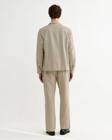 wax london men's Aldred - Natural Linen-Cotton Revere Overshirt