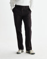 wax london men's Aston - Dark Brown Wool Pinstripe Trousers