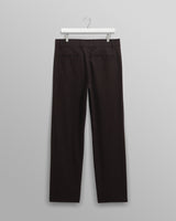 wax london men's Aston - Dark Brown Wool Pinstripe Trousers