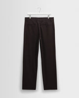 wax london men's Aston - Dark Brown Wool Pinstripe Trousers