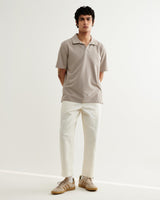 wax london men's Atwood - Clay Textured Organic Cotton Polo Shirt