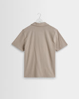 wax london men's Atwood - Clay Textured Organic Cotton Polo Shirt