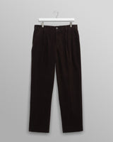 wax london men's Aubyn - Black Soft Corduroy Pleated Trousers